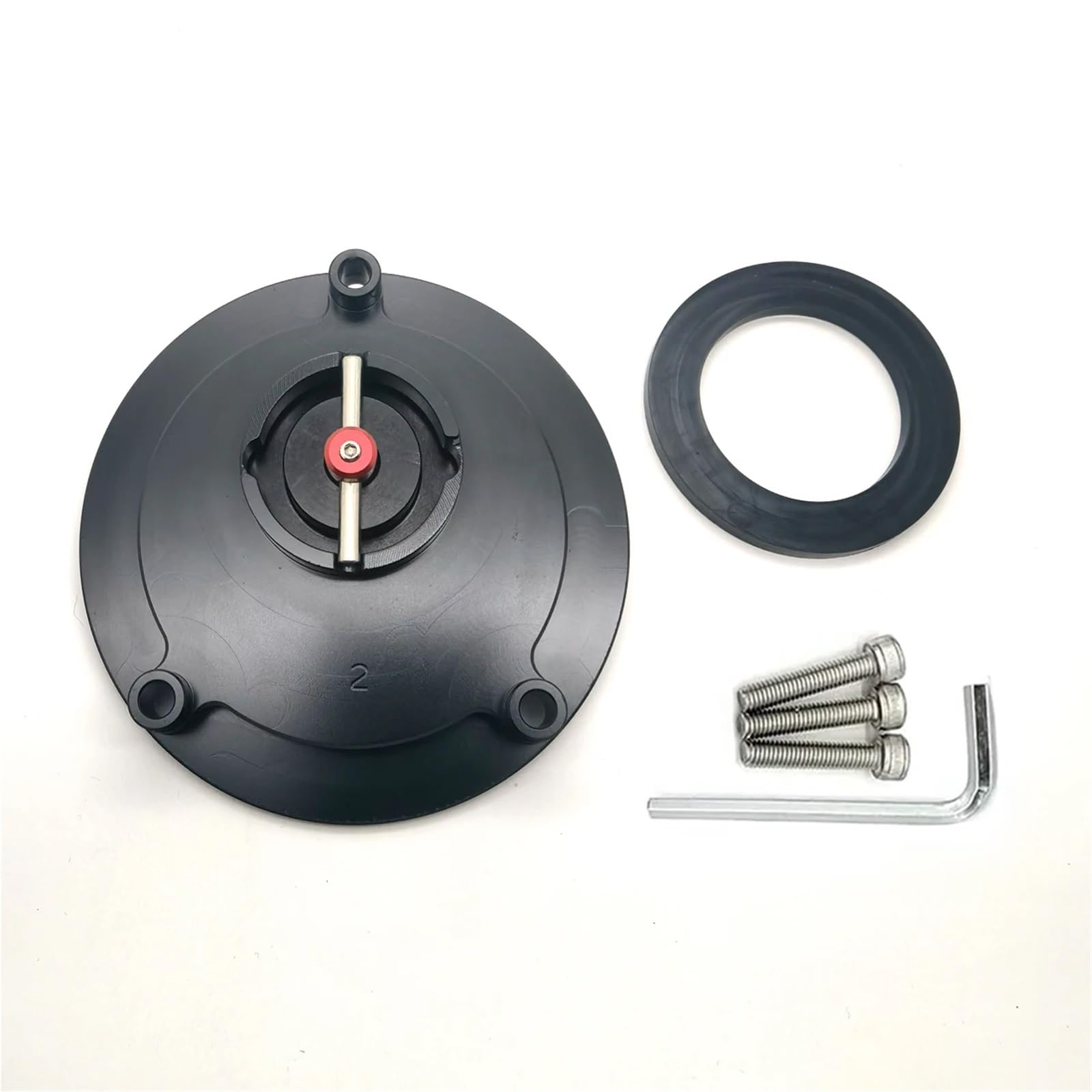 Tappi serbatoio carburante Copertura tappo serbatoio carburante CNC in alluminio, adatti a tutti gli anni, per Yamaha FZ6 FZ6R FZ1 R1 R6 R6S(Gray Red)