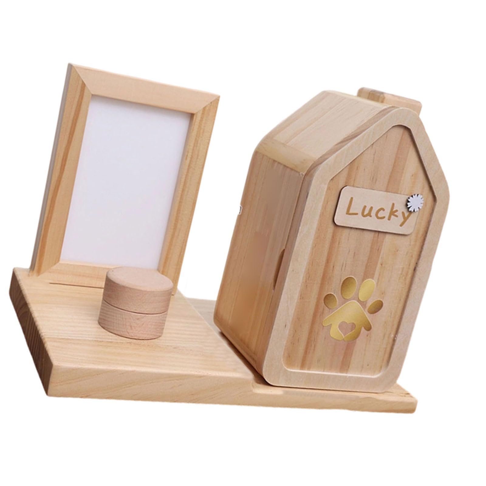 Ataúd de urna para cenizas de cremación, ataúd de condolencias, suministros de regalo para mascotas, accesorios de marco de fotos conmemorativo, urna de acero inoxidable