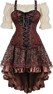 Corset Femme Jupe Robe Dress Set Bustier Top Steampunk Sexy Dentelle Vintage Lingerie Grande Taille Gothique Costume