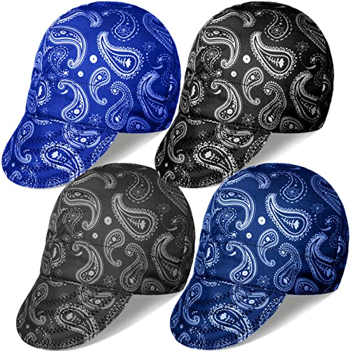 4 Pcs Welding Caps Welding Hats For Men Women Welder's Cap Flame Resistant Welding Helmet Liners Welding Accessories (Basic Paisley) #TOP21