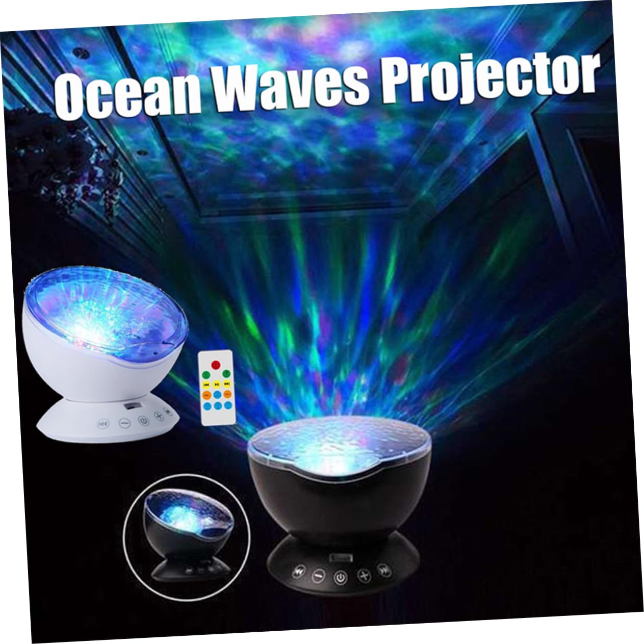 Veilleuse à Projection Océan Multicolore pour Garçon et Filles, Lumière PVC