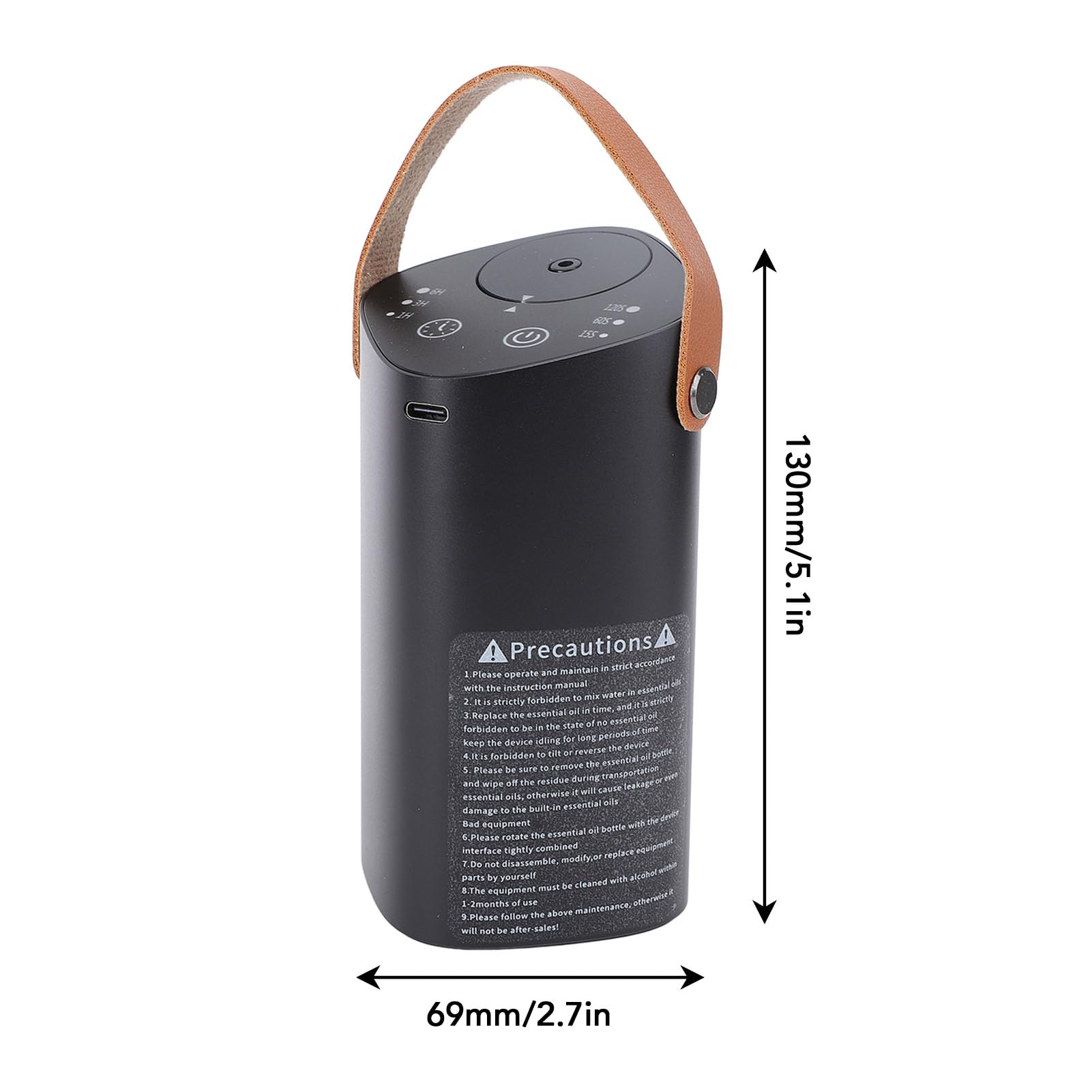 GOWENIC Diffusore di Oli Essenziali Senza Acqua per Auto, Diffusore di Aromaterapia Portatile in Alluminio con Timer, Macchina per Fragranze per Auto a Basso Rumore per Ufficio Camera da Letto, di