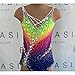 ZYDANC Girls Rhythmic Gymnastics Leotards for Competition Bright Skating Dress Colored Diamond Gymnastics Clothes,Multi Colored,S
