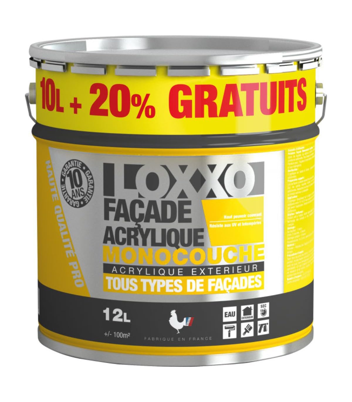LOXXO Peinture Façade Acrylique 12L Ton Pierre 12 L