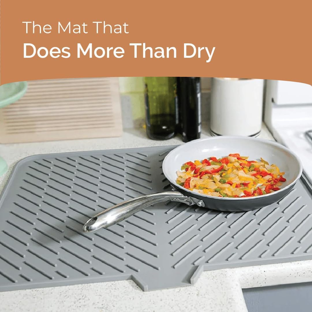 HAKKU Silicone Dish Drying Mat - Non Slip & Quick Dry -6 HAKKU Silicone Dish Drying Mat - Non Slip & Quick Dry -6