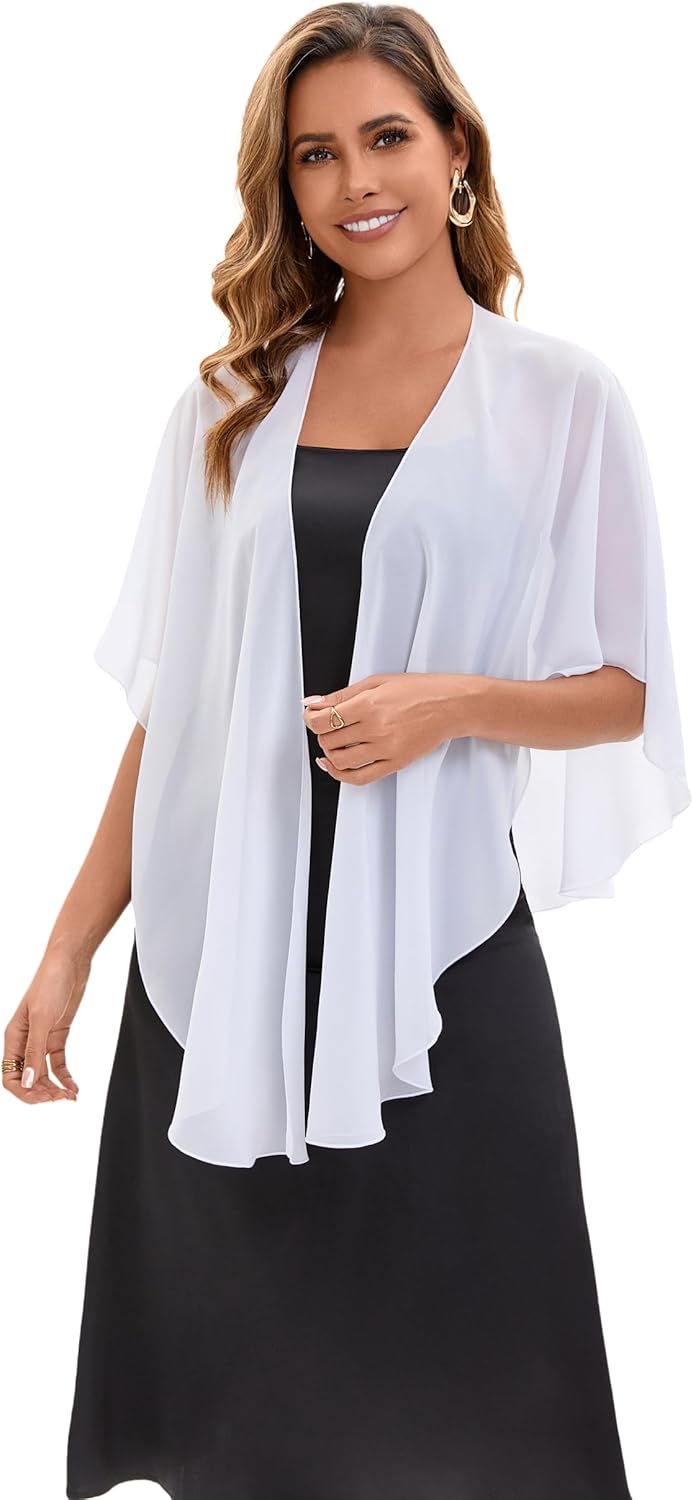 Baoqiya Chiffon Shawl Evening Scarf Shawls and Wraps for Women Wedding Party Bridal Scarves Cover Ups - Image 2