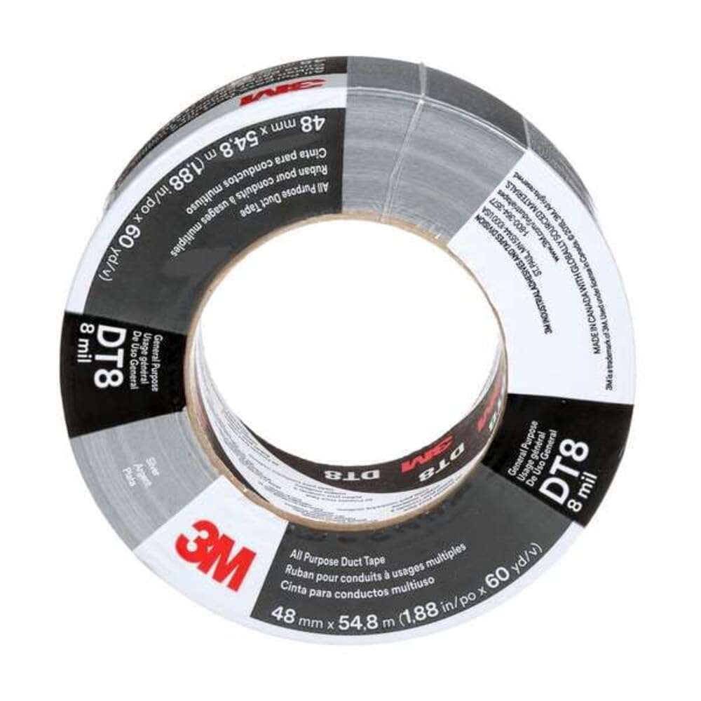 3M™ All Purpose Duct Tape DT8, Silver, 48 mm x 54.8 m, 8 mil, 24 Roll/Case, Individually Wrapped Conveniently Packaged-image-43