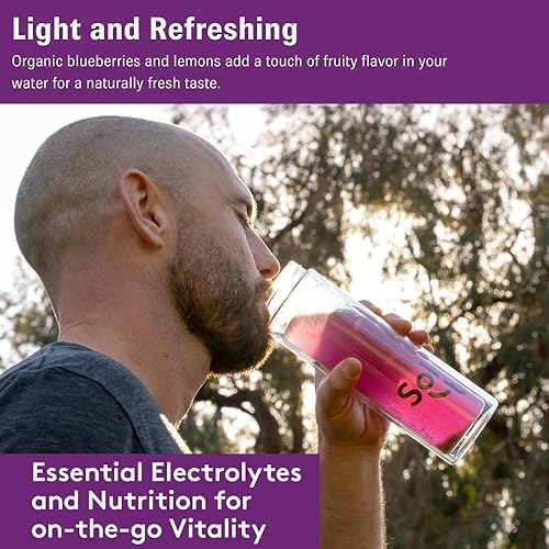 Miniatura 4 de Sol-ti Mezcla de electrolitos orgánicos + bebida de hidratación, barras de hidratación superalimentos, SuperStix, sin OMG, vegano, arándano limón,