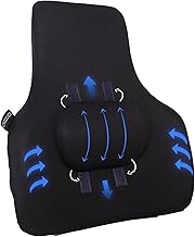 Adjustable Back Support for Office Chair, Car Seat Backrest Cushion, Ergonomic Lumbar Support for Home | Gel Memory Foam Backrest for Posture Correction & Back Pain Relief (Black)