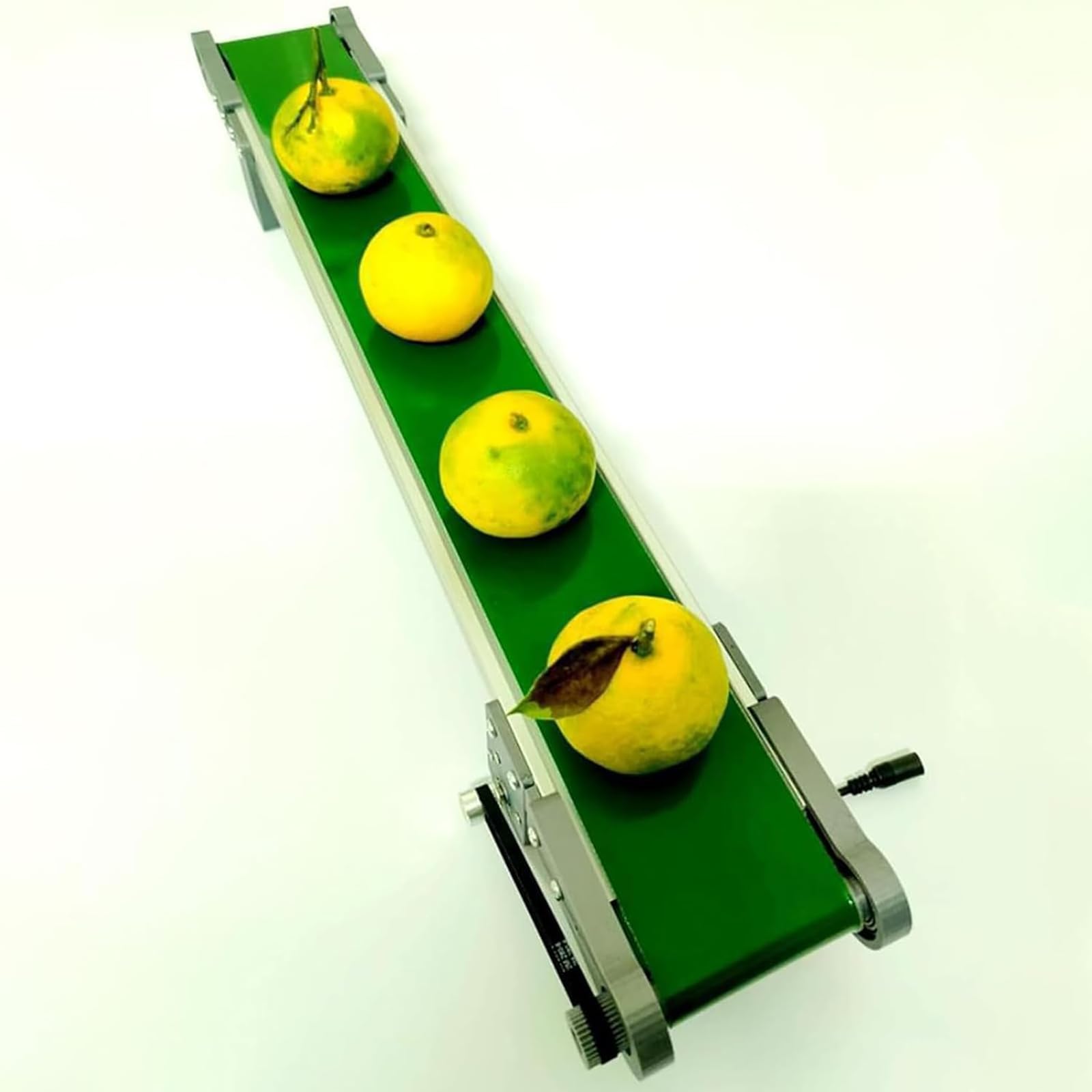 oiakus Desktop Conveyor Belt, Mini Production Line Conveyor, 10 * 100CM Stainless Steel Vending Machine Track, with Forward, Reverse and Pause Functions, Rotation Speed 116RPM, Easy to Use