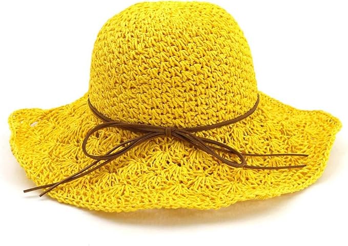 Amazon 帽子 レディース ハット 麦わら帽子 折りたたみ可能 携帯便利 小顔効果 ストローハット 女っぽい 人気 Uv 帽子 大きいサイズ つば広 ハット 日よけ 紫外線対策 春 夏 Uvカット 通気 旅行 アウトドア 黄 ハット 通販