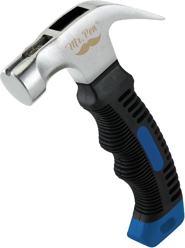 Mr. Pen- Martillo de garra, 8 oz, azul, magnético | Martillo de clavos de garra pequeño para mujeres para acampar, trabajar la madera, reparaciones del hogar, garra, rechoncho, tachuela