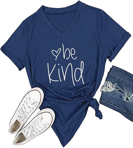 DANVOUY - Camiseta de manga corta para mujer, cuello en V, diseño casual, con imagen gráfica.