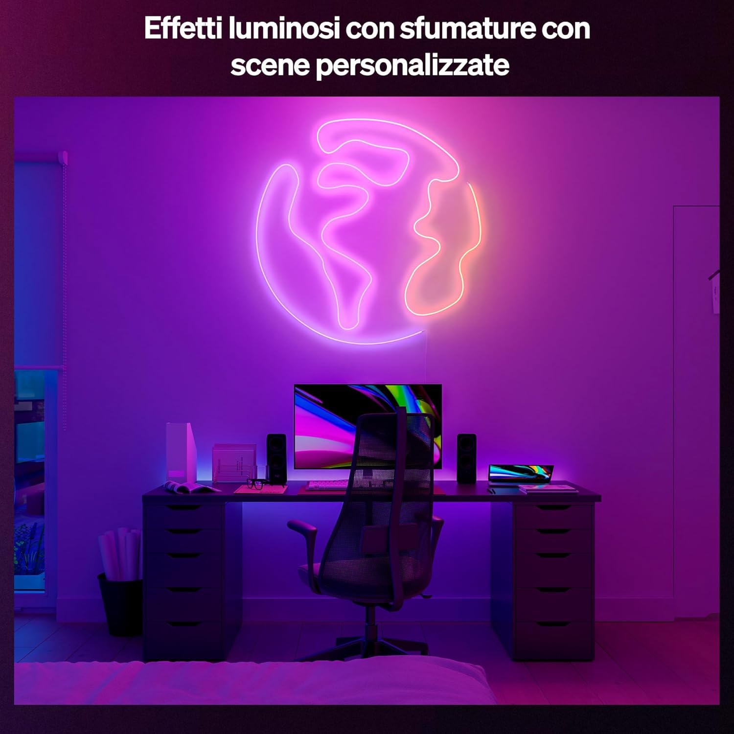 Striscia LED Hue Essential Flessibile, 5 m, RGBIC, Colori e Atmosfere Vivaci, Luce Flessibile per Interni, Installazione Facile, Controllo App e Voce, per Alexa, Google Assistant e Apple Home