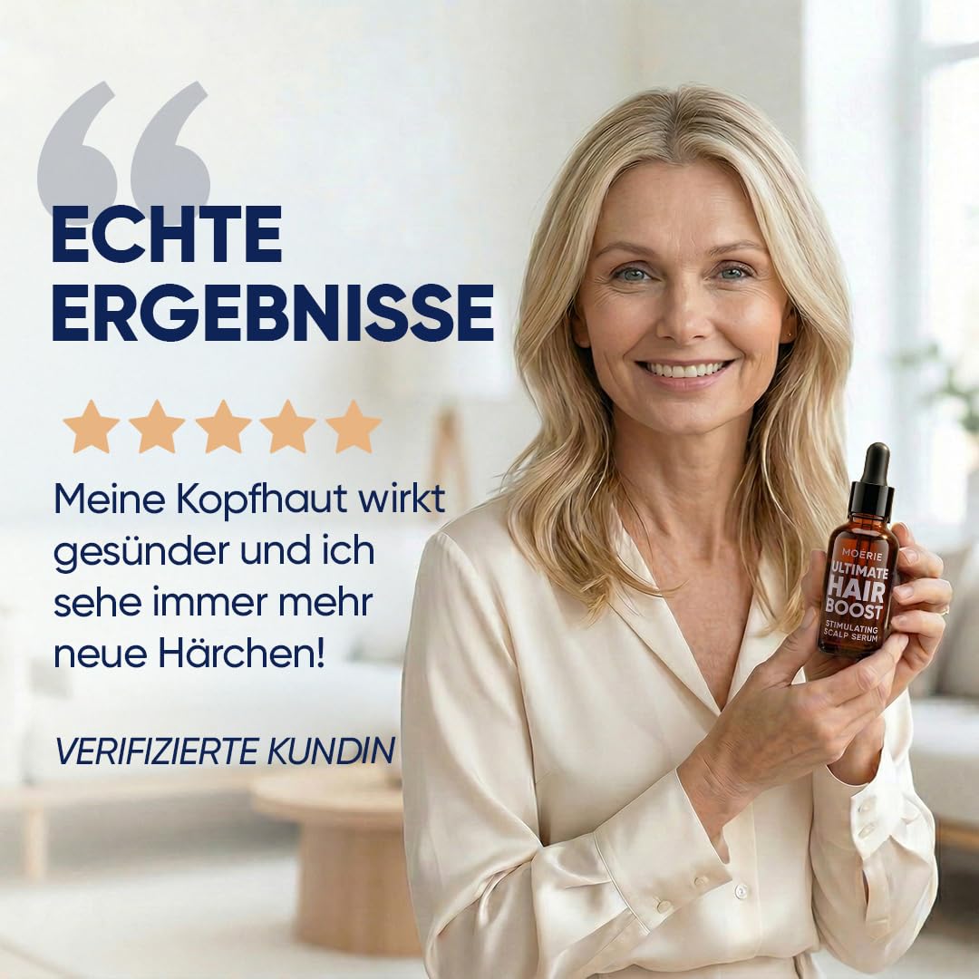 MOERIE Hair Growth Serum - zum Haarwachstum beschleunigen & gegen Haarausfall bei Frau - Haarwuchsmittel Kopfhaut Serum - Haar Wachstum Haarserum Öl - Anti Haarausfall Haaröl