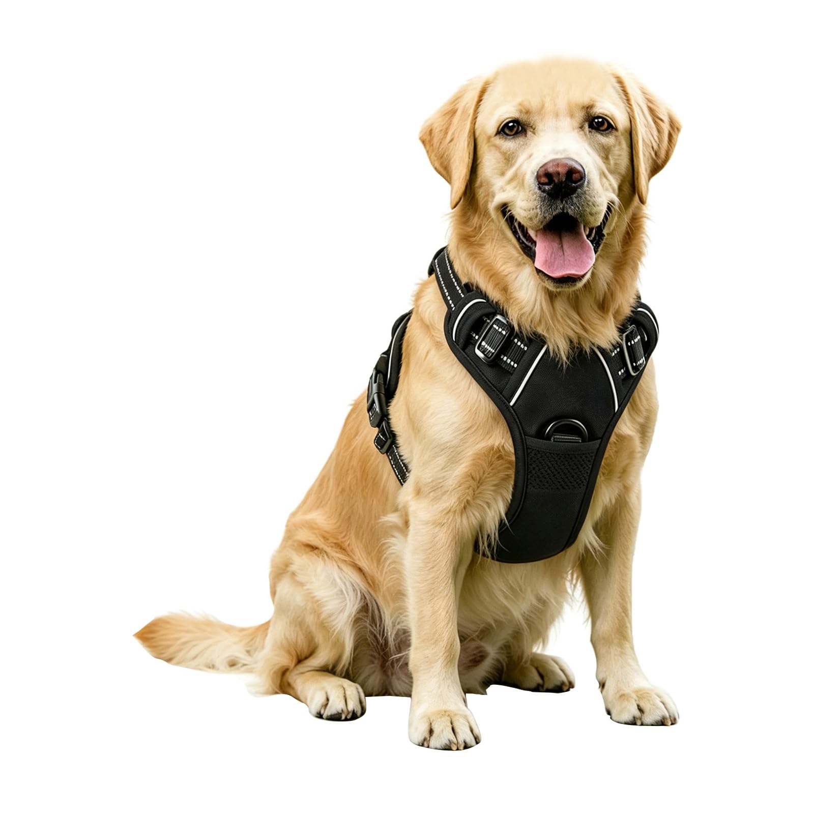 Imbracatura per cani regolabile traspirante con strisce | Riflettente sicurezza notturna