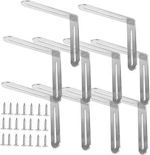 OSALADI 10pcs Corner Code L Brackets Heavy Duty Corner Shelves Cabinet Shelf Metal Corner Bracket Furniture Corner Bracket Right Angle l Bracket Stainless Steel Silver Corner Brace Support