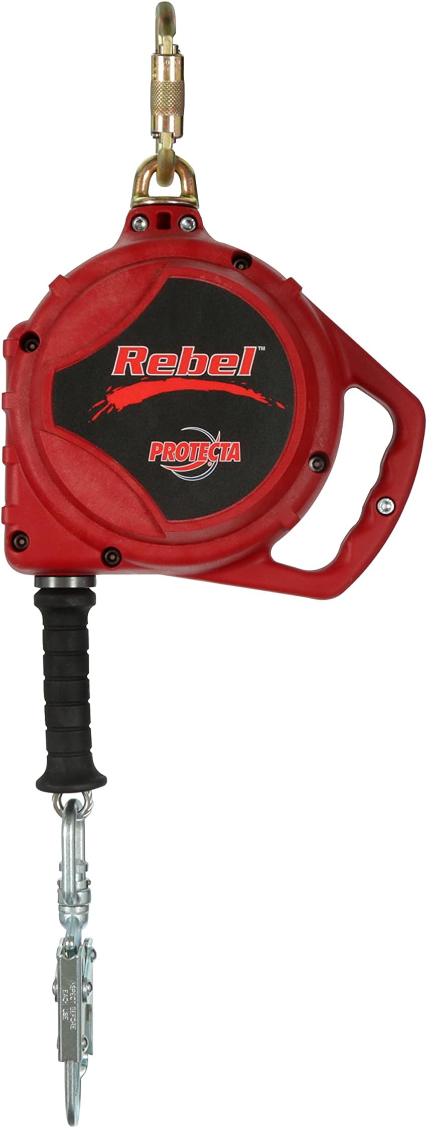 Personal Protective Equipment Protecta Rebel, 3590500 Self Retracting Lifeline, 33-Feet Galvanized Cable, Thermoplastic Housing, Carabiner, 420LB Capacity, Red