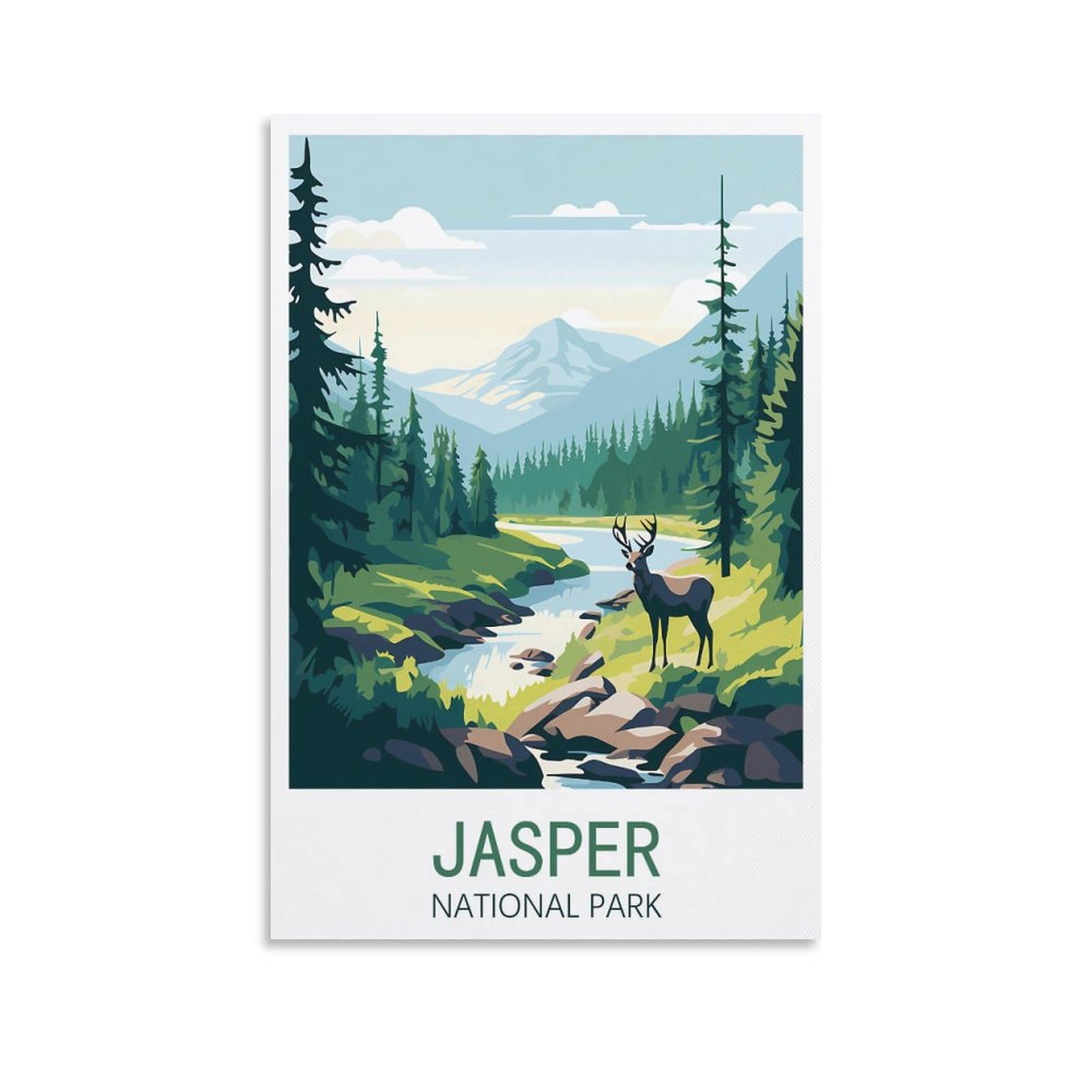 Jasper National Park Canada Vintage Travel Posters Landscape 08x12inch(20x30cm) Wall Art Picture Print Canvas Art Poster Modern Family Bedroom Decor Posters