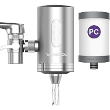 WINGSOL Visible Window Faucet Water Filter Stainless Steel, NSF/ANSI 42&53, 250 Gallons Capacity, 360 Rotating Tap Purifier Improve pH& Taste, Reduce Chlorine, Odor, Sediment