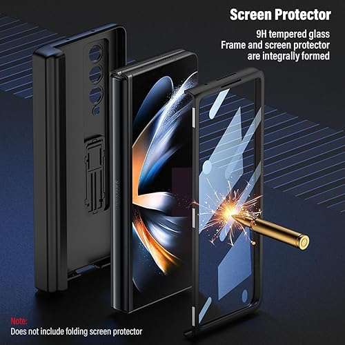 Miniatura 6 de Z Fold 5 - Funda de piel sintética para Samsung Galaxy Z Fold 5, con protector de pantalla, cubierta de protección de bisagra de cuerpo completo,