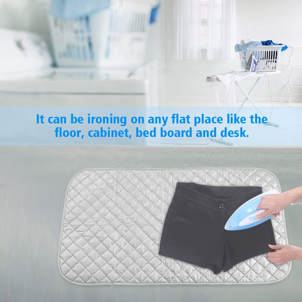Magnetic Ironing Mat Blanket, Ironing Mat with Silicone Pad Heat Resistant Ironing Blanket Thick Portable Travel Ironing Pad for Home(02)