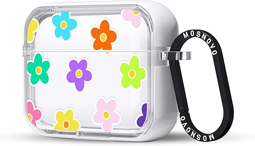 Miniatura 100 de MOSNOVO Funda protectora transparente para AirPods Pro 3, con anillo de metal duro de lujo de doble capa a prueba de golpes, diseñado para AirPods