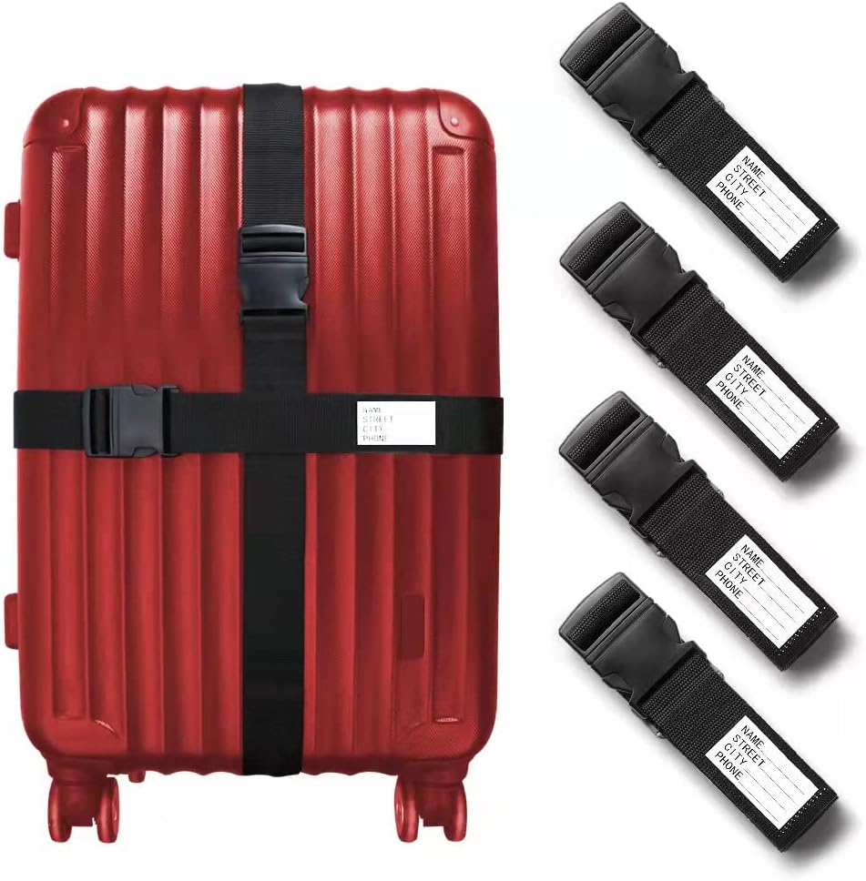 CREATCABIN 2 Stück Katzen Gepäckgurte - Verstellbare Koffergurte TSA Zugelassen