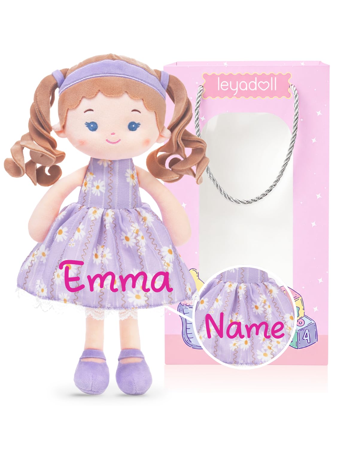 LeyaDoll Personalized Soft Boy Baby Doll 12'',Rag Doll for 1 Year Old Gift — image 1