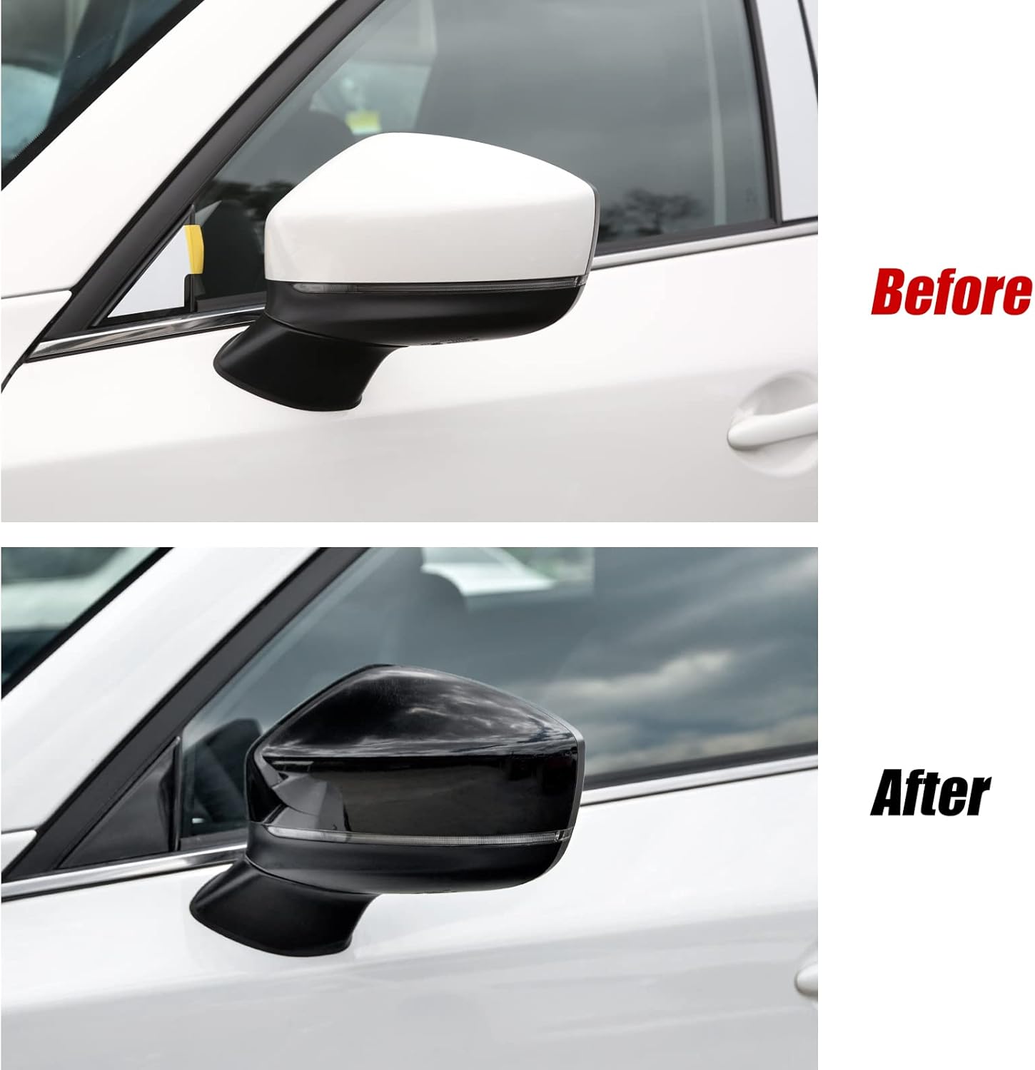 Compatible with Mazda CX-5 Accessories 2025 2024 2023 2022 2021 2020 2019 2018 2017 Sporty Car Exterior Door Side Window Rearview Mirror Cover Trims Cap Protector -Black