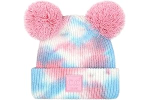 Babies' cc Tie Dye Cable Knit Faux Fur Pom Pom Beanie Hat
