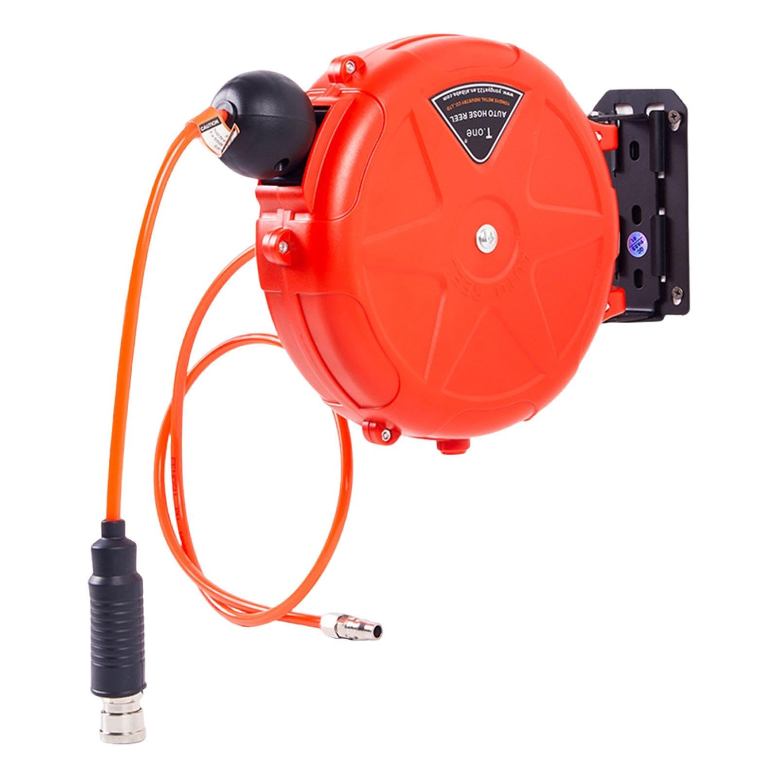 MYCENSE Retractable Air Hose Reel Enclosed Easy Installation Quick Coupler Slow Retraction Automatic Rewind for Garage Watering