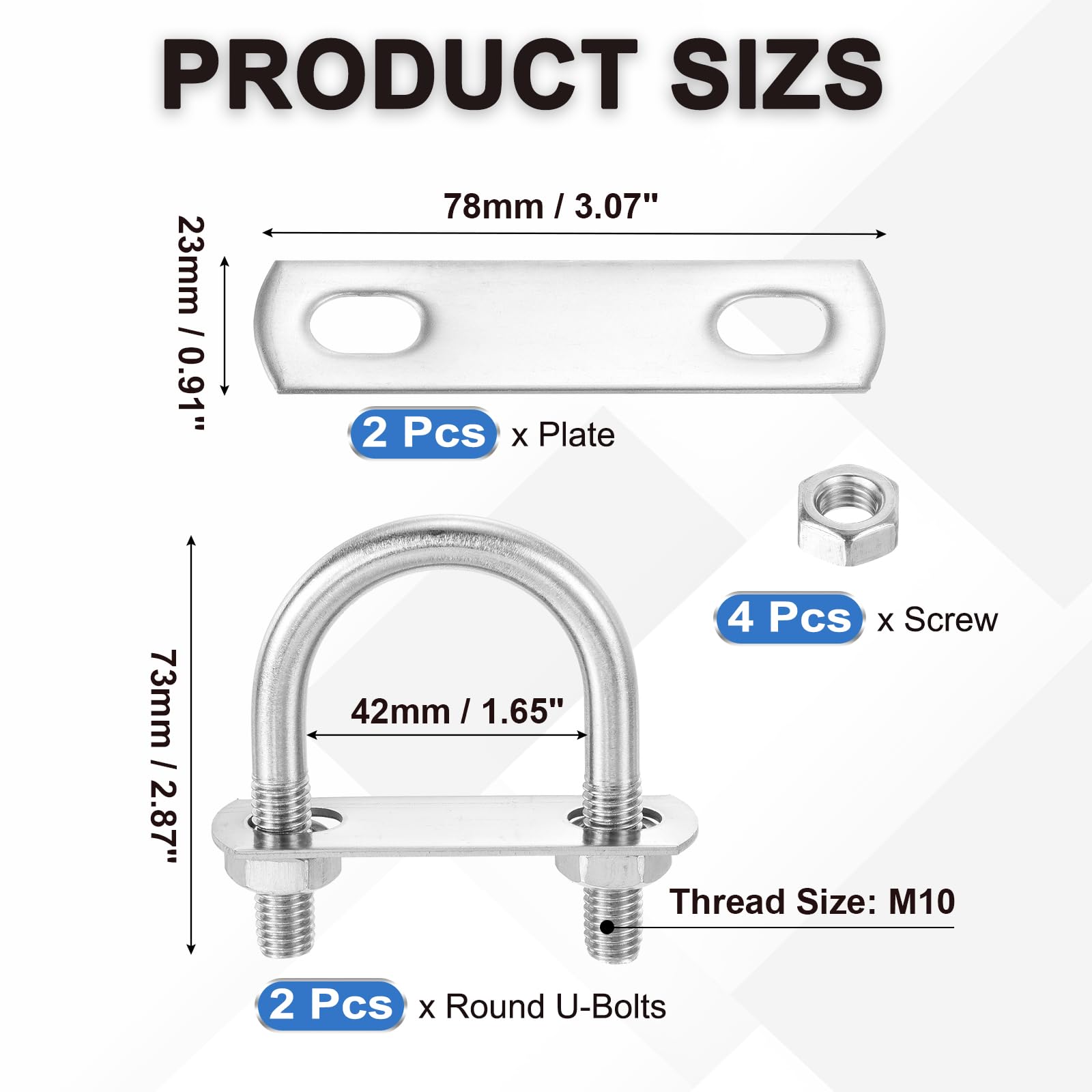 PATIKIL Round U-Bolts - Image 2