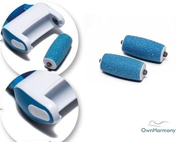 Extra Coarse Refill Rollers by Own Harmony for Electric Hard Skin Callus Remover CR900 - Foot Care for Healthy Feet - Best Pedicure File Tools - Refills 3 Pack Extra Coarse Replacement Roller (Blue)