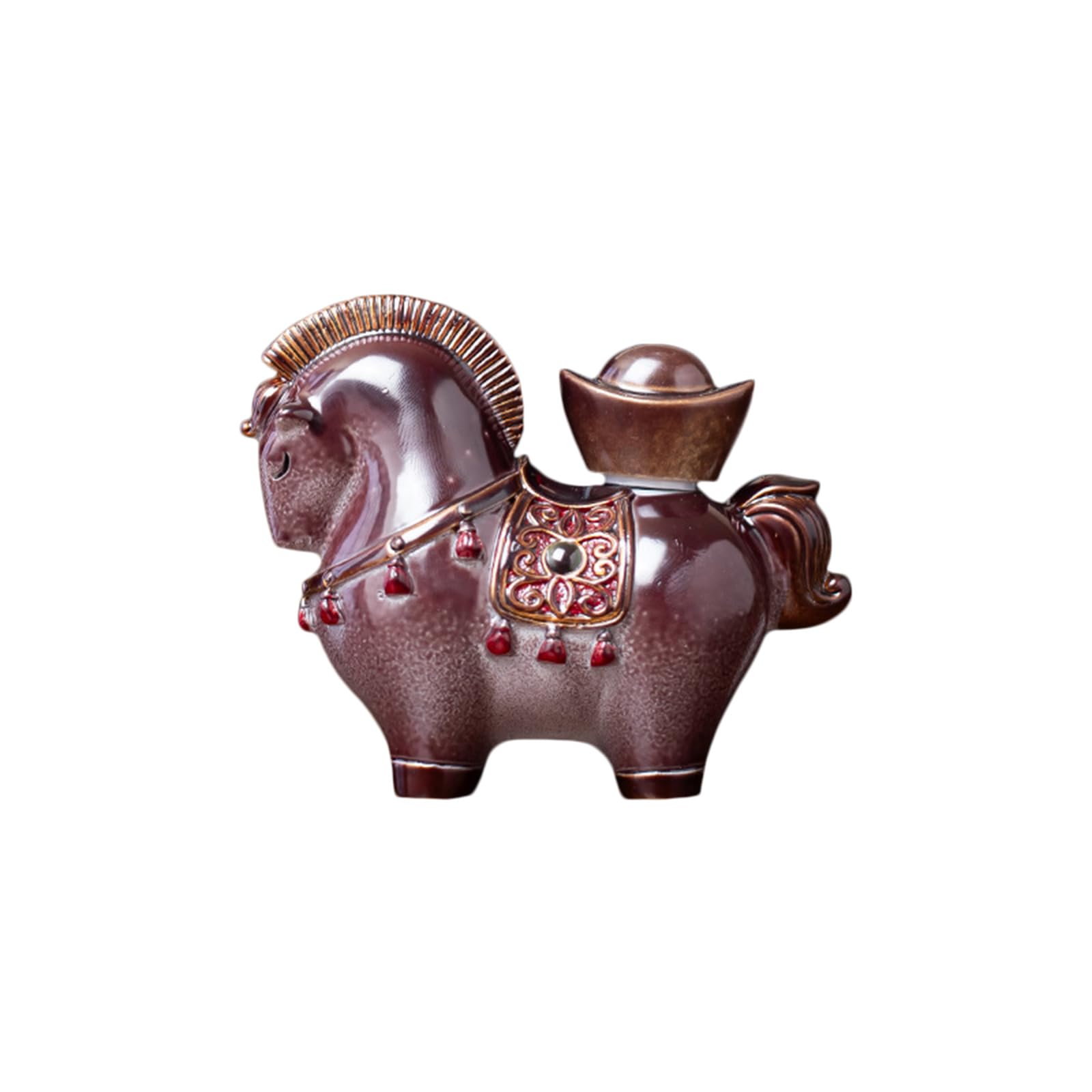 Jazuaiao Enchanting Luck Horse Figurine Resin Ornament Transforms Color with Temperature Wealth Attracting Tea Decoration