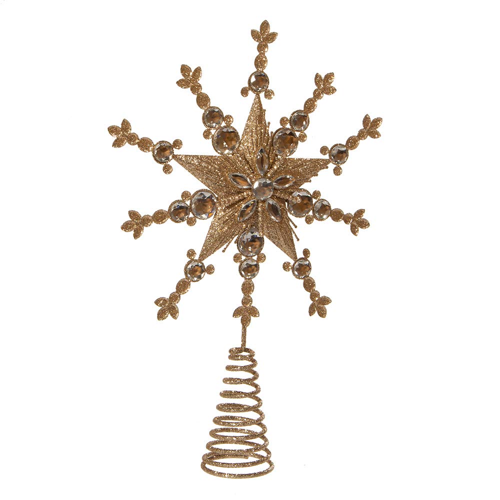 Weihnachtsbaumspitze Metall Stern - 20cm Rot, Glitzernd Mit Pailletten