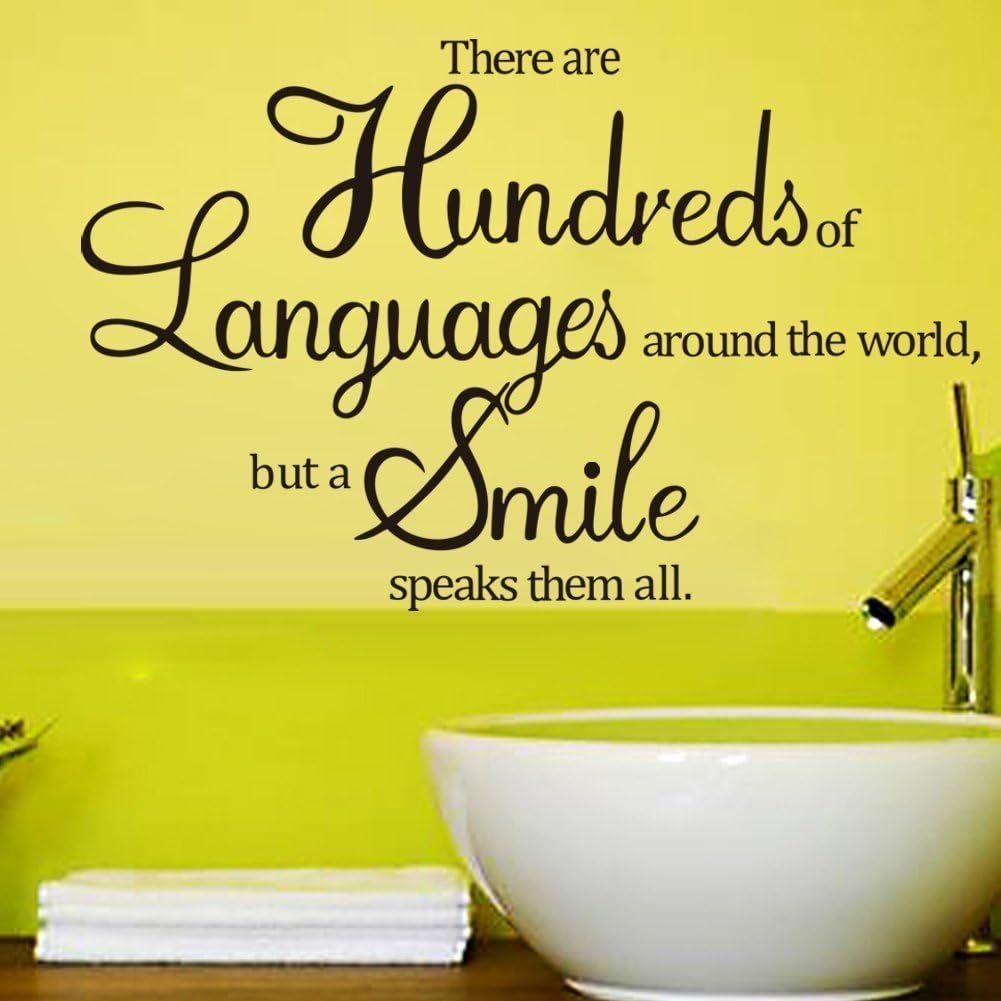 Tarmader There Are Hundreds of Languages Around The World, But A Smile Speaks Them All Home Vinyl Wall Quotes Decals Sayings Art
