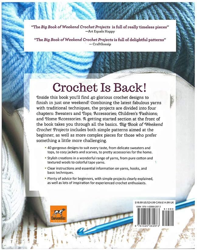 Craft County Step-by-Step Project Workbooks – Fun Activity Ideas for Macrame, Paracord, and Quilting – Big Book of Weekend Crochet Projects