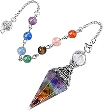 Divination Pendulum 7 Chakra, Divination Pendulum, Divination Radioesthesia Pendulum, Esoteric Natural Crystal, Pendulum for Meditation Wicca Divination Chakra Reiki, Divinatory/Veggenza