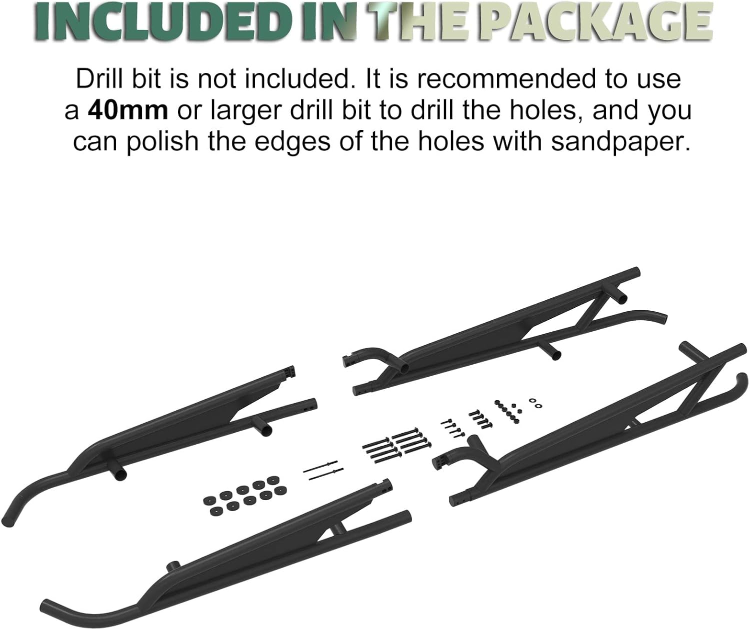 NIXFACE X3 MAX Rock Slider Nerf Bars Tree Kicker Kit Fit for 2017-2024 Can Am Maverick X3 MAX 4 Seater,Replacement for #715003730/#715003888 - Matte Black