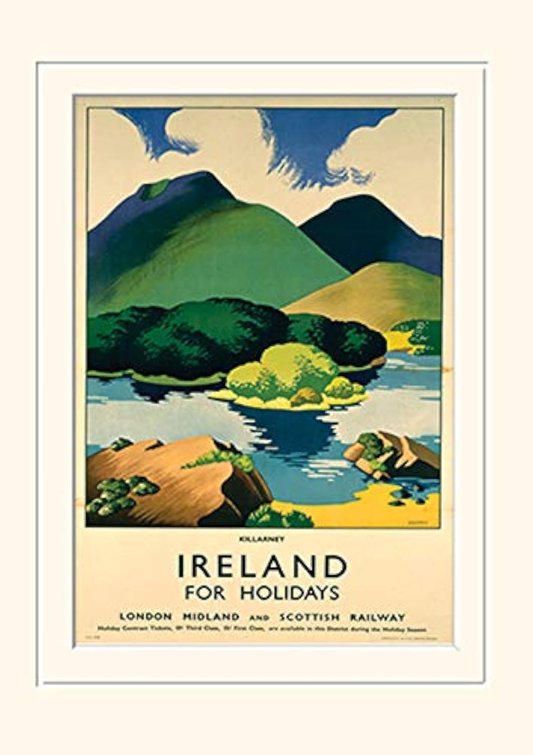 Pyramid International Killarney Mounted Print Memorabilia, Multi-Colour, 30 x 40 x 1.3 cm