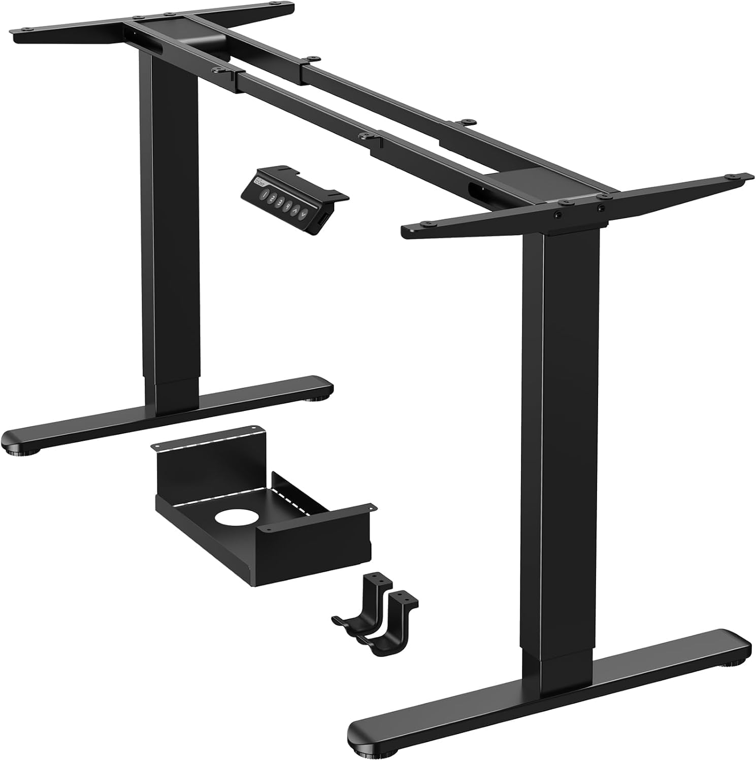 ErGearStanding Desk Frame, Dual Motor Electric Height Adjustable Desk Legs, Stand Up Table Frame with 4 Memory Controls for Home Office, Supports Up to 120KG (Black)