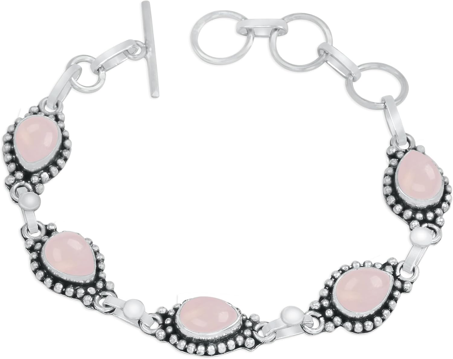 Crystal Pear Shape Silver Bracelet for Women, Natural Gemstones Silver Plated Jewelry