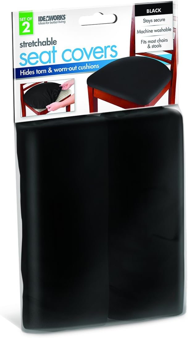 Soft, Stretchable, Removable, Machine Washable Seat Covers And Protectors For Kids, Pets And Entertaining, Set Of 2, Black