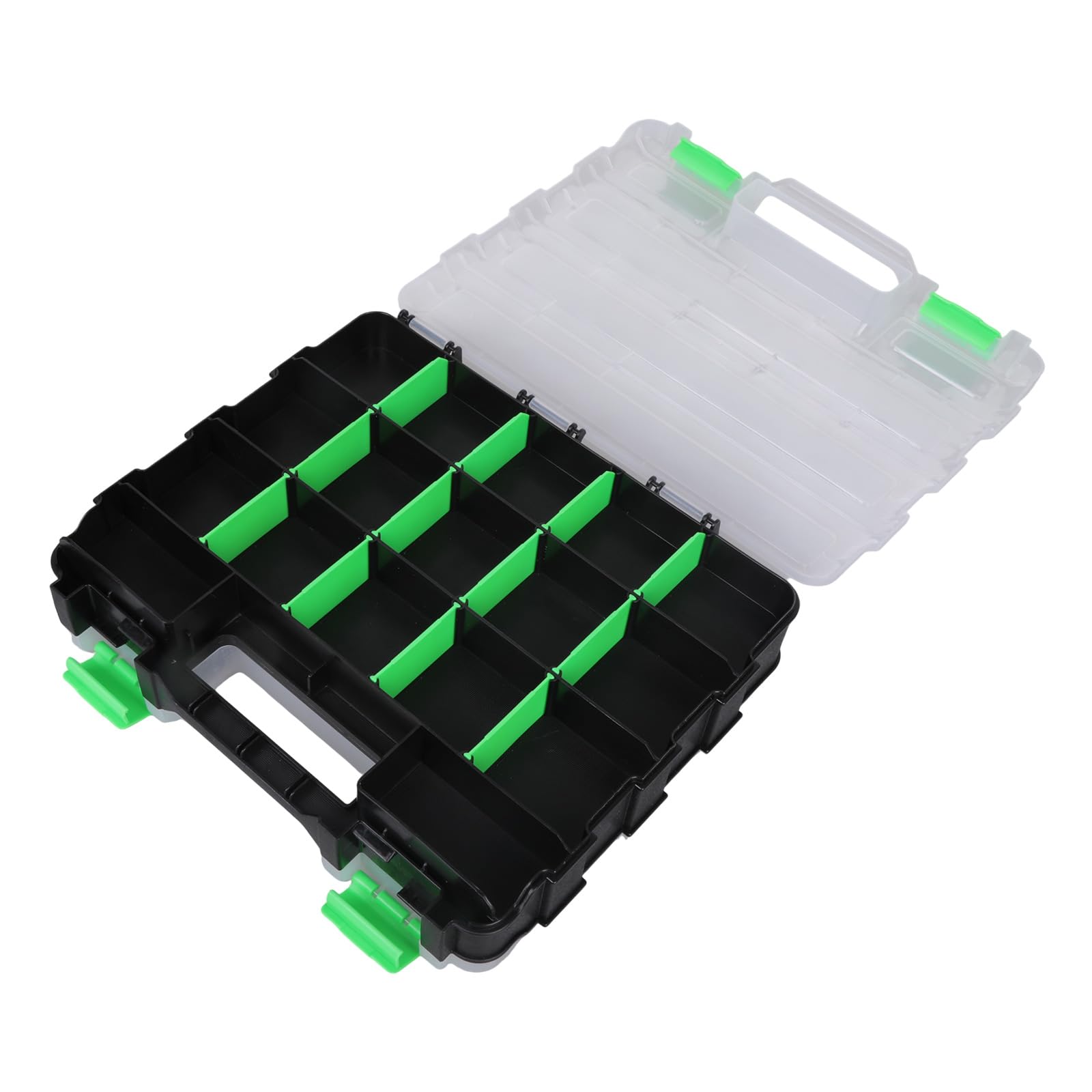 Parts Organization Tool Box with Removable Divider Hardware Storage Box with Locking Portable Handle Portable Tool with Adjustable Compartment