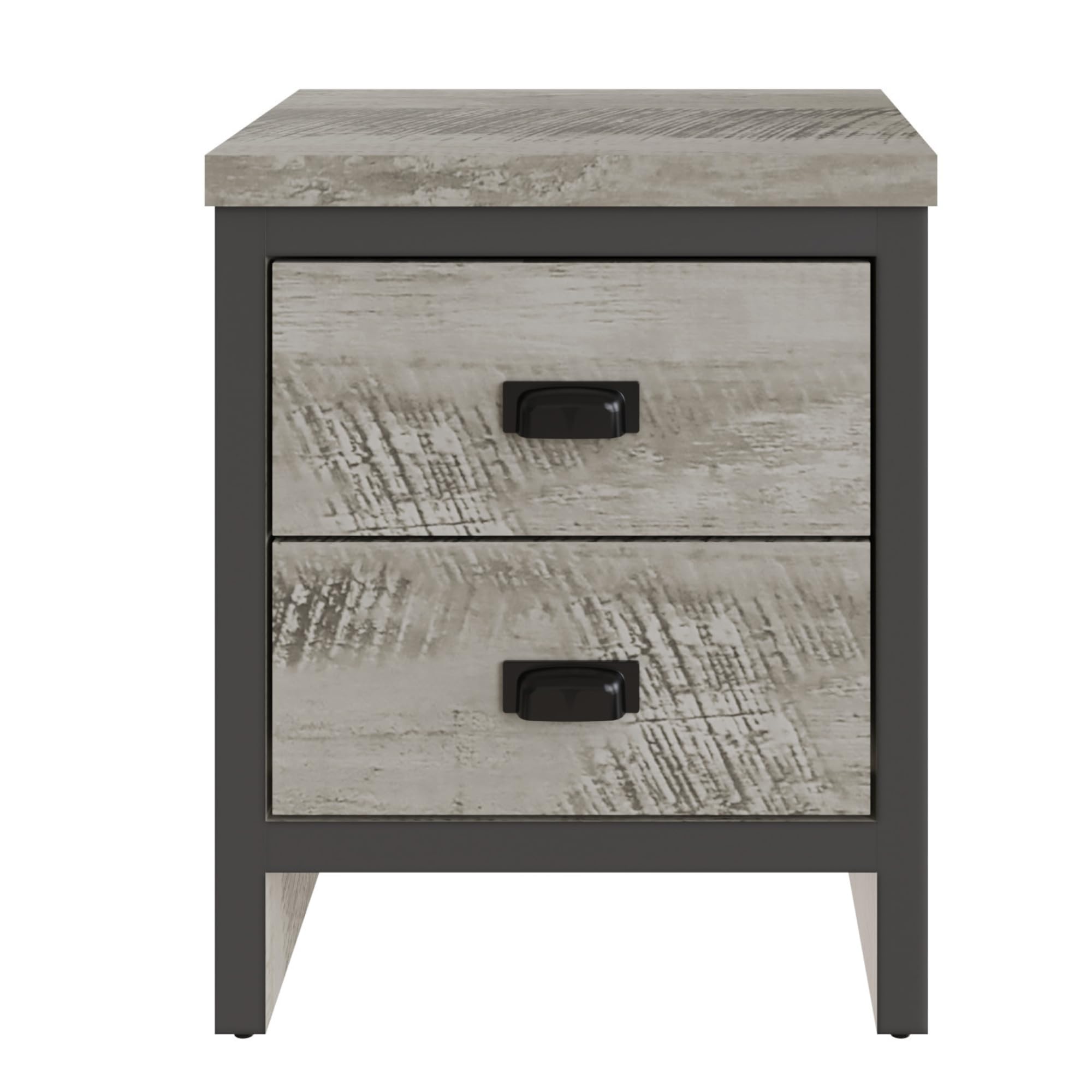 Gfw  Boston 2 Drawer Bedside Table - Grey