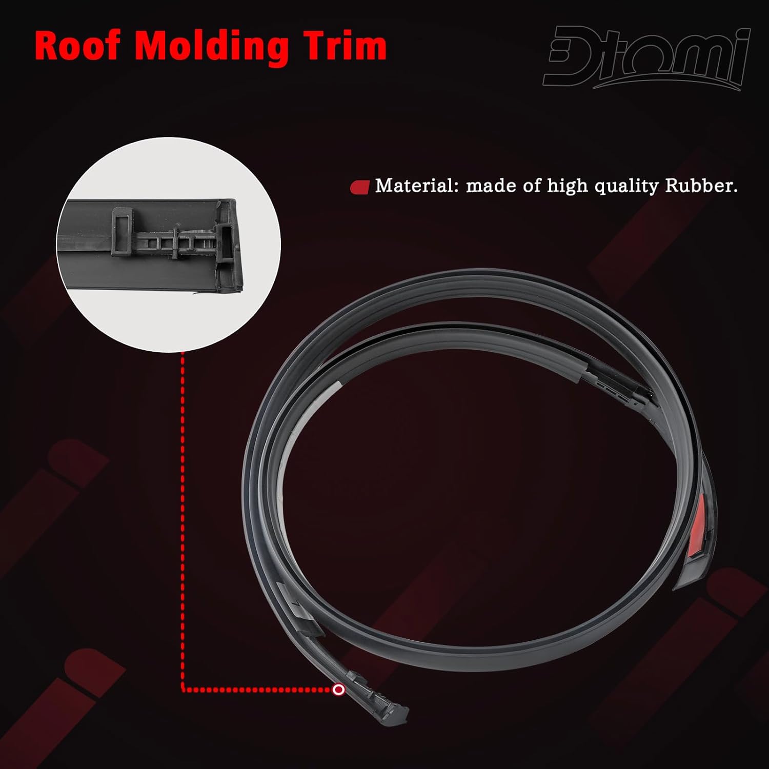Roof Molding Drip Weatherstrip Left & Right Compatible with Toyota Vehicle Tacoma Double Cab 2005-2015 Replaces# 7555104063, 7555204063, 75551-04063, 75552-04063 (2PCS)