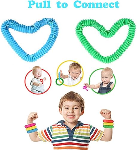 Miniatura 4 de Tubos de estallido, paquete de 14 juguetes para ansiedad de tubo para niños y juguetes sensoriales para niños y adultos, tubos antiestrés para