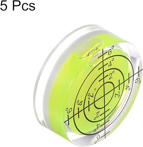 Miniatura 3 de HARFINGTON 5 unidades de nivel redondo de burbuja de 1.260 x 0.472 in, mini niveles circulares de espíritu de diana para nivelación de cámara,