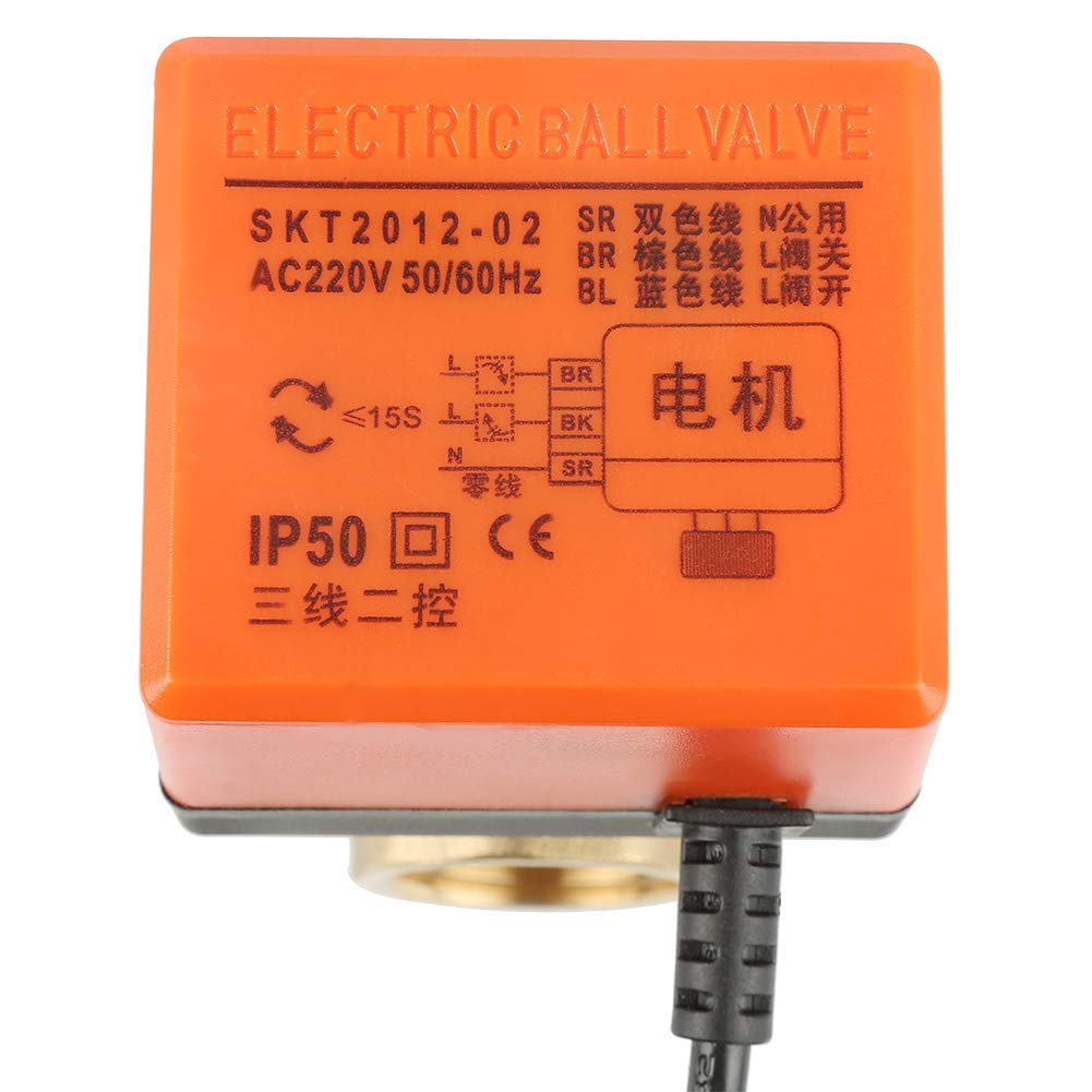 Válvula de Bola Motorizada, Válvula de Bola de Latón DN25 / G1 ", Válvula de 3 Cables Motorizada de 3 Vías DN25 AC 220 V, para Agua, Aire, Aceite y Otros Entornos